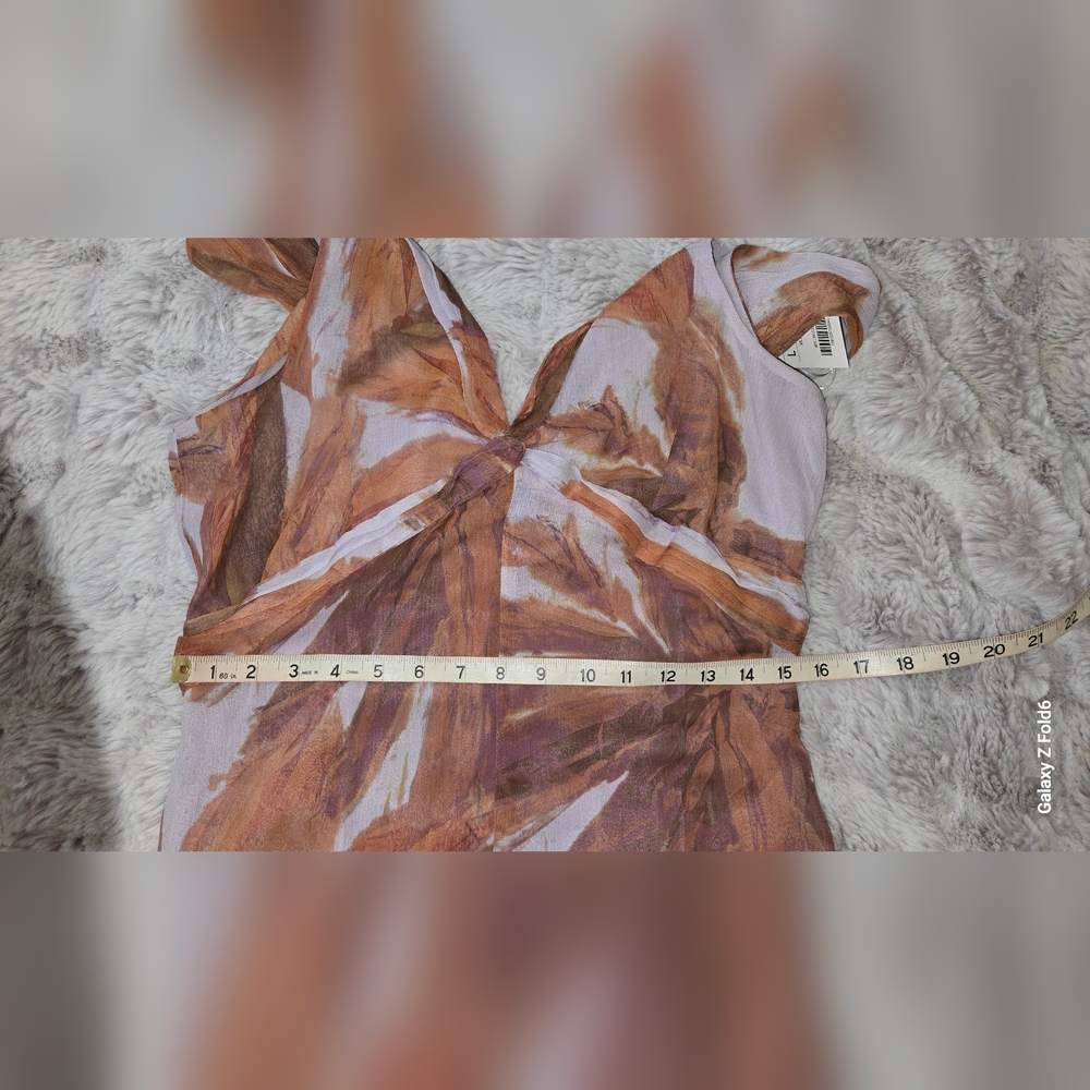 Zara Brown and White Abstract Print Sleeveless Dress - Picture 10 of 12